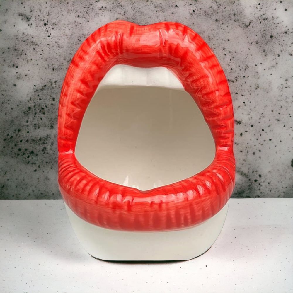 Sensual Sexy Lady Lips Ceramic Planter